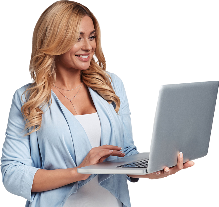 IPTV reseller met laptop
